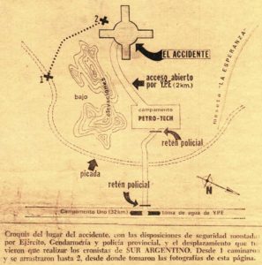 Croquis del lugar del accidente