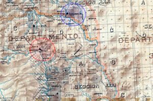 Ubicación de Norquín, segunda capital del territorio del Neuquén, con respecto a Chos Malal.