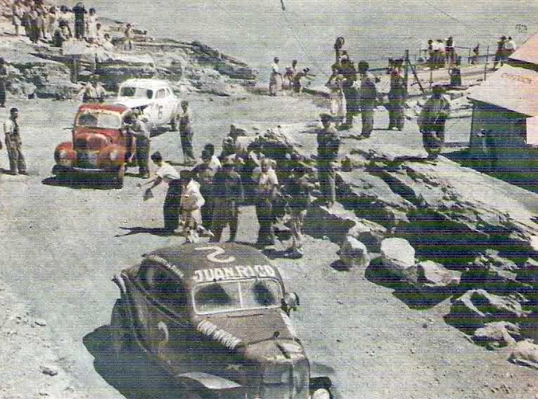 1950 - Carrera de Turimo Carretera Nacional. Cruce Balsa El Huitrín