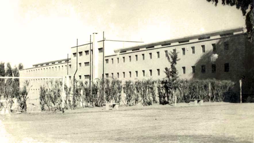 Vista posterior de los pabellones que comenzaron a construirse en el año 1947
