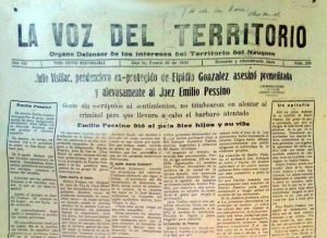 El asesinato del Juez de Paz Emilio Pessino en la nochebuena de 1930 de Chos Malal, conmocionó durante varios años el territorio del Neuquén.
