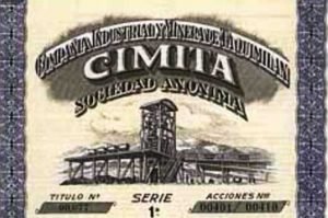 Acciones de la Compañía Industrial y Minera de Taquimilán - CIMITA