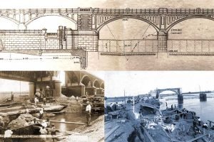 Construcción del Dique Ballester sobre el río Neuquén