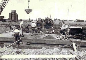 Construcción del Dique Ballester sobre el río Neuquén