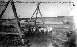 Construcción del Dique Ballester sobre el río Neuquén