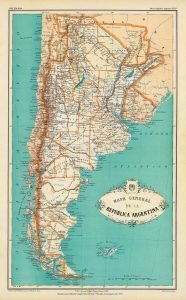 Mapa de la República Argentina de 1887 – reeditado en 1888, del Atlas Geográfico de la República Argentina, de Mariano Felipe Paz Soldán Buenos Aires – Librería de Felix Lajouane – 1887