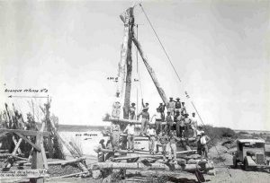 Construcción del Dique Ballester sobre el río Neuquén