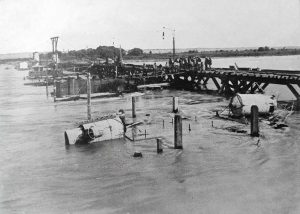 Construcción del Dique Ballester sobre el río Neuquén