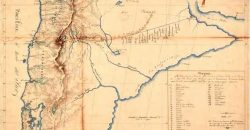 Mapa levantado por Luis de la Cruz y Goyeneche en 1806 y entregado con parte de su diario a las autoridades coloniales (Archivo Histórico Nacional de Chile. Mapa N° 224. Fondo: Varios. Volumen 934. Foja 232).