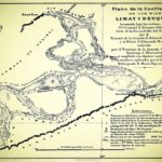Plano de la confluencia del río Neuquén y el río Limay, según el Teniente Eduardo O´Connor y el piloto Edmundo Moyzés - 1879.