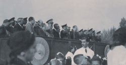 Acto patrio en 1934, con la presencia del Gobernador Enrique Pilotto.