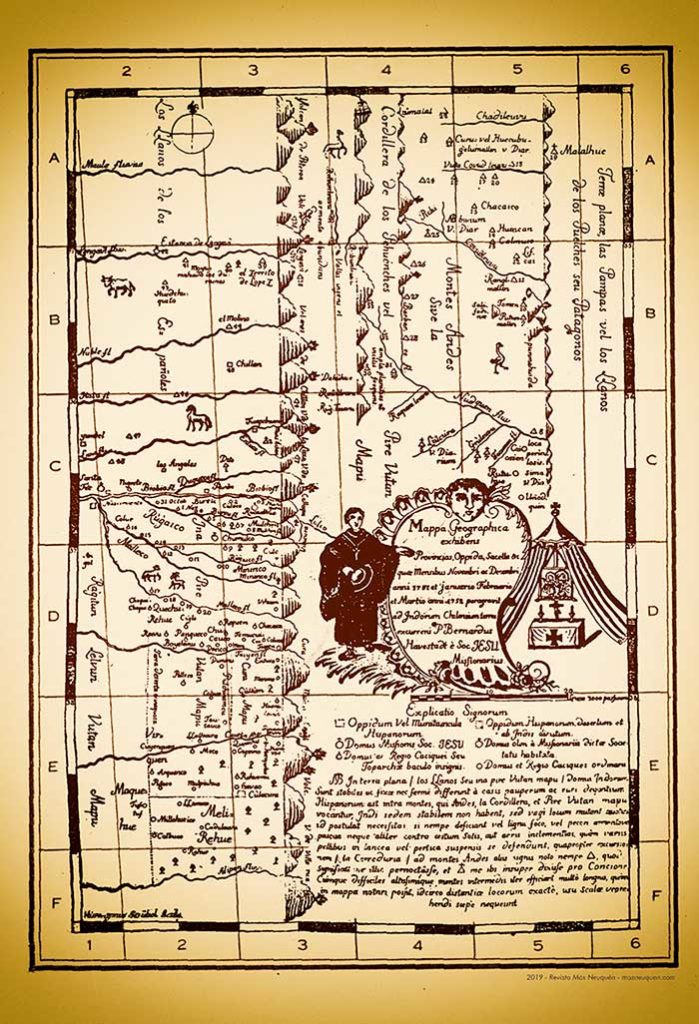 El primer mapa del Neuquén - 1752 - de Bernardo Havestadt