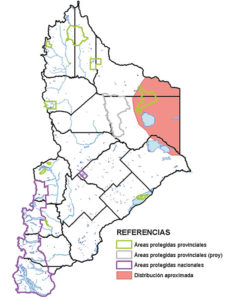 Área de distribución - Águila coronada (Harpyhaliaetus coronatus)