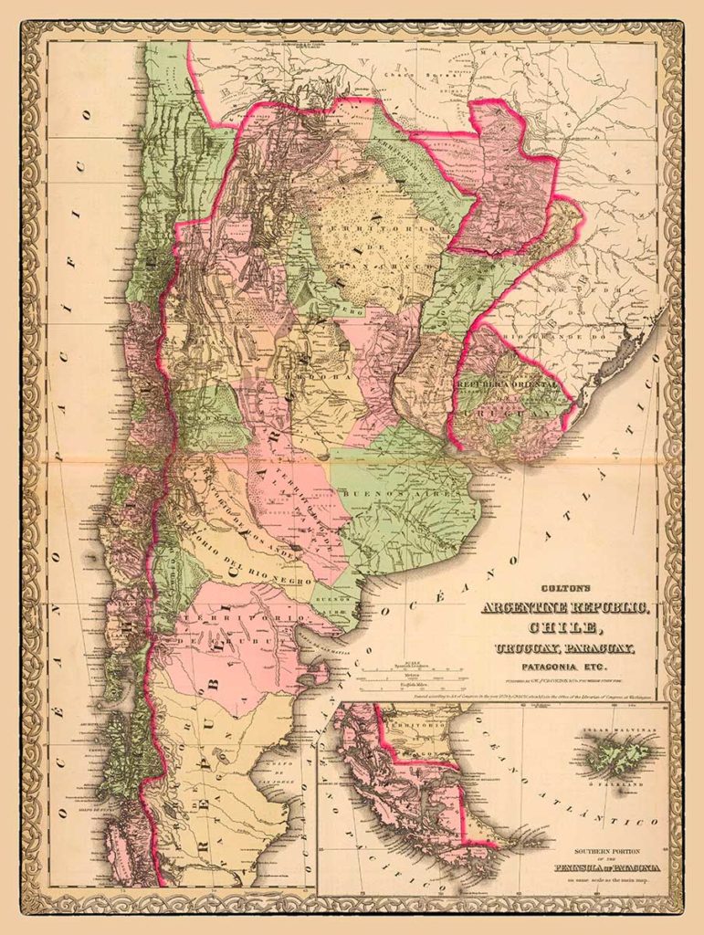Mapa de la República Argentina de 1886