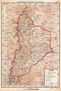 Mapa del Territorio del Neuquén de 1940 - Editorial Peuser.
