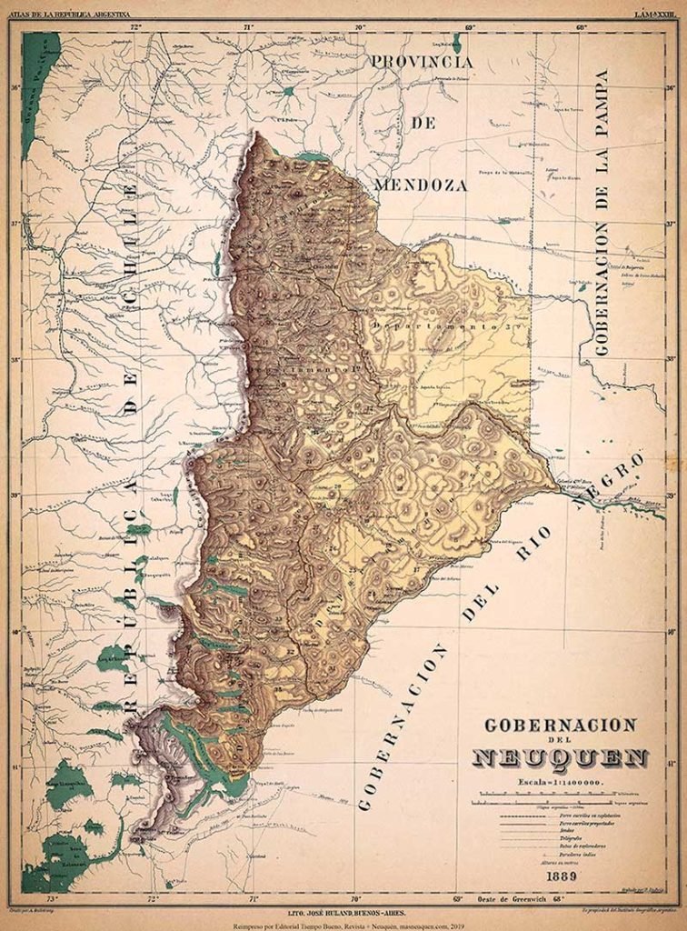 Mapa del Territorio del Neuquén - 1889Mapa del Territorio del Neuquén - 1889