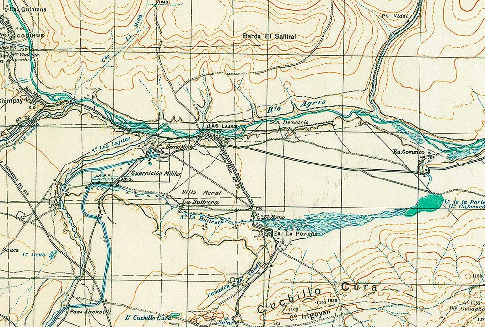 Las Lajas - 1930 - Carta topográfica