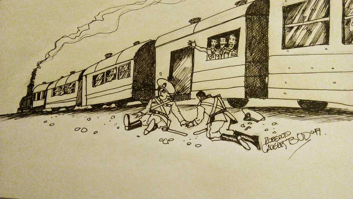 Rebelión en el tren - Ilustración: "Bud" Cáceres.