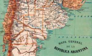 Mapa de la República Argentina, editado en 1888 por Felix Lajouane, impreso en la imprenta de Erhard hermanos.