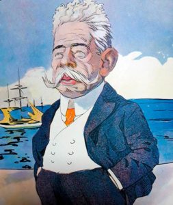 Caricatura del gobernador Carlos Bouquet Roldán, publicada por la revista Caras y Caretas en 1903