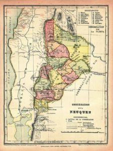 Mapa de la Gobernación del Neuquén de 1926, publicado por editorial Angel Estrada