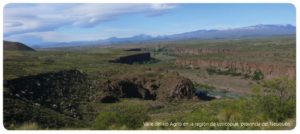 Valle del río Agrio en la región de Loncopué, provincia del Neuquén.