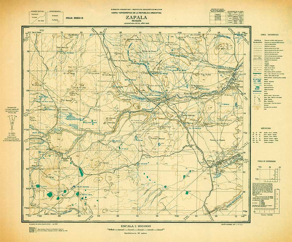 Zapala - 1930 - carta topográfica