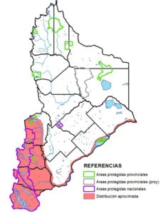 Distribución en Neuquén del puyén grande (Galaxias platei).