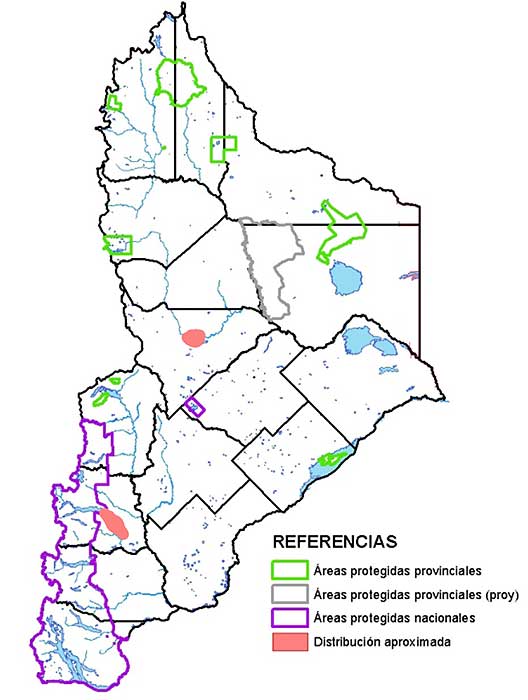 Área de distribución en Neuquén del coipo (Myocastor coypus)