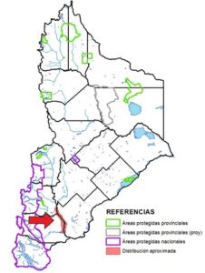 Áreas de distribución en Neuquén del a gallineta chica.