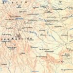 Plano topográfico – Auca Mahuida – 1945 – volcán y pueblo