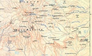 Plano topográfico – Auca Mahuida – 1945 – volcán y pueblo