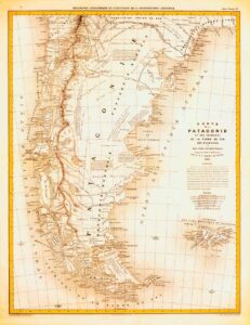 Mapa de la Patagonia, Tierra del Fuego y Malvinas - Víctor Martín De Moussy - 1873