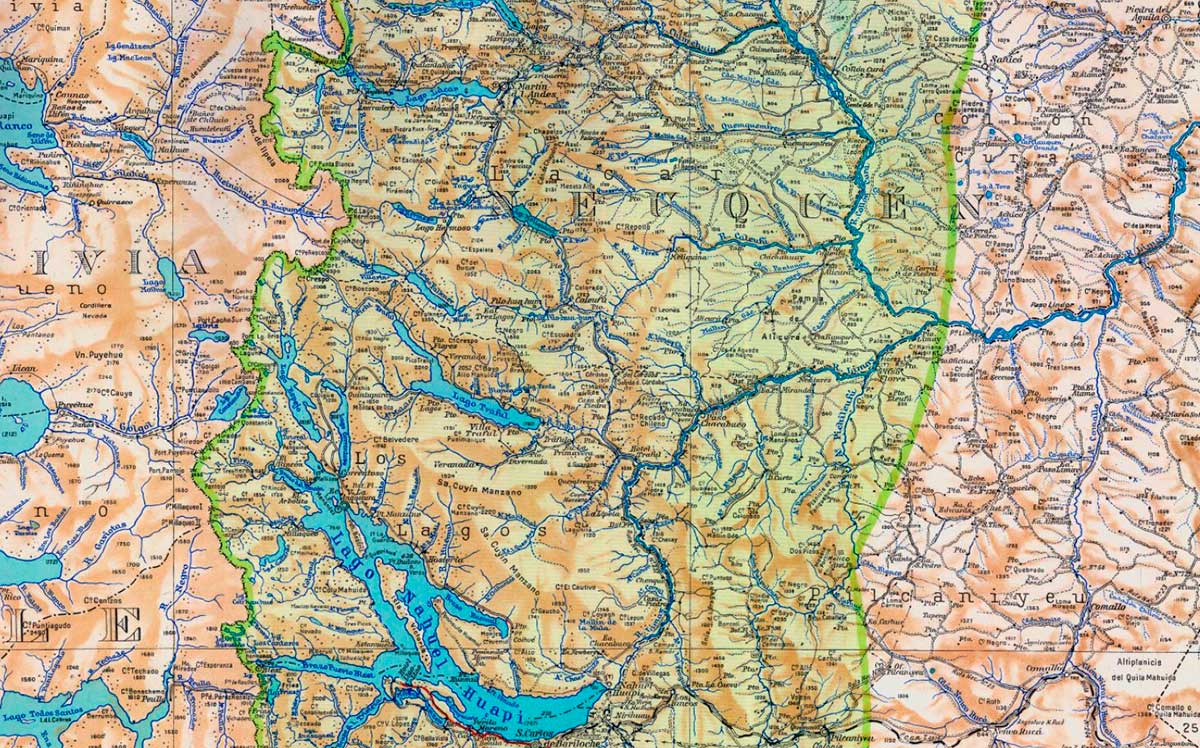 Mapa del Nahuel Huapi compilado en 1941
