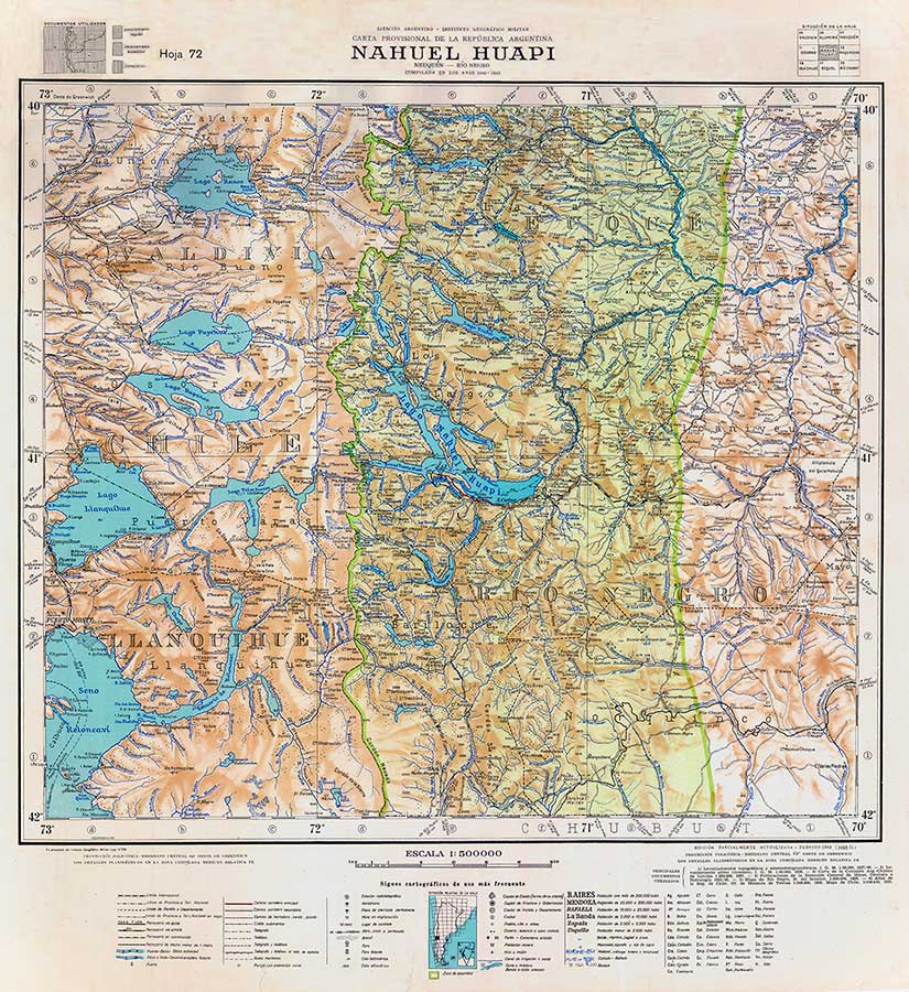 Mapa del Nahuel Huapi compilado en 1941