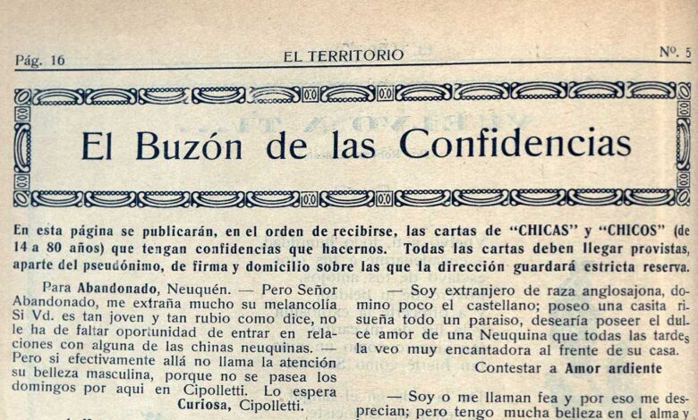 Revista “El Territorio” - Buzón de confidencias → Más Neuquén Revista “El Territorio” - Buzón de confidencias