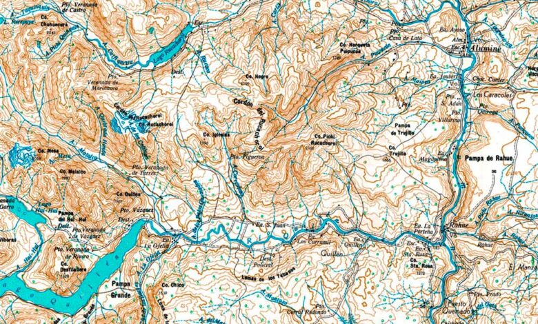 Plano topográfico - Aluminé - 1967 → Más Neuquén Plano topográfico - Aluminé - 1967