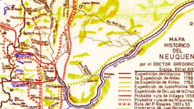 Mapa histórico del Neuquén por Gregorio Álvarez - Siglos XVI al XIX