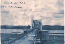 Puente ferroviario sobre el río Neuquén - 1909