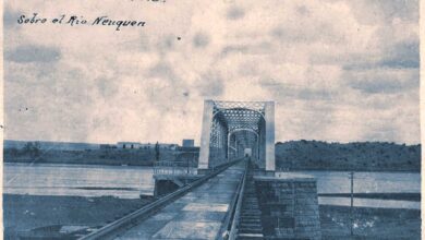 Puente ferroviario sobre el río Neuquén - 1909