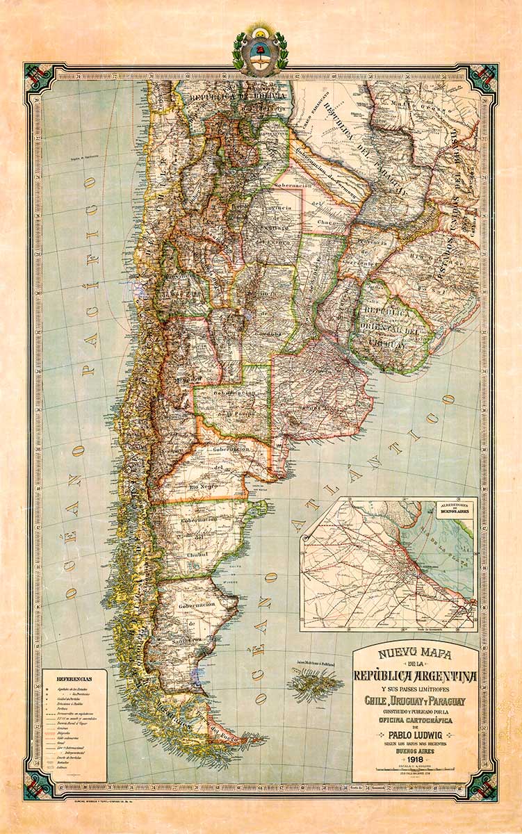 Mapa de la República Argentina de 1918