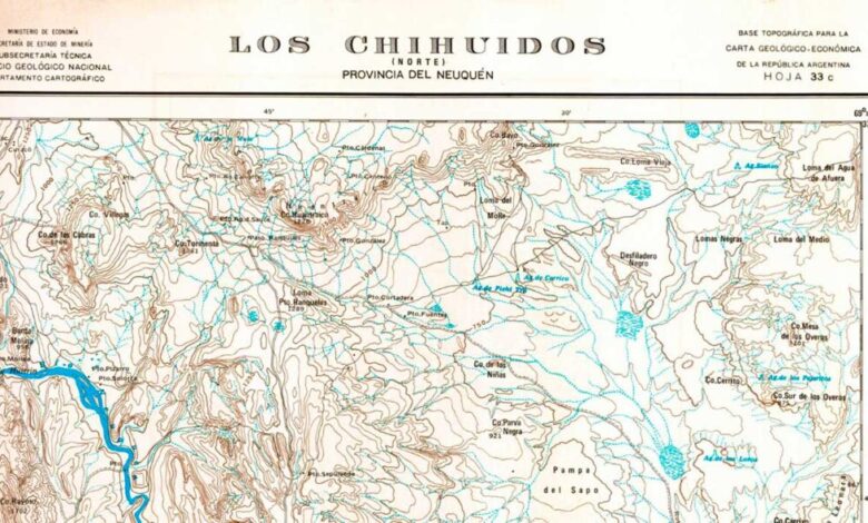 Plano topográfico – Chihuidos Norte – 1955/57