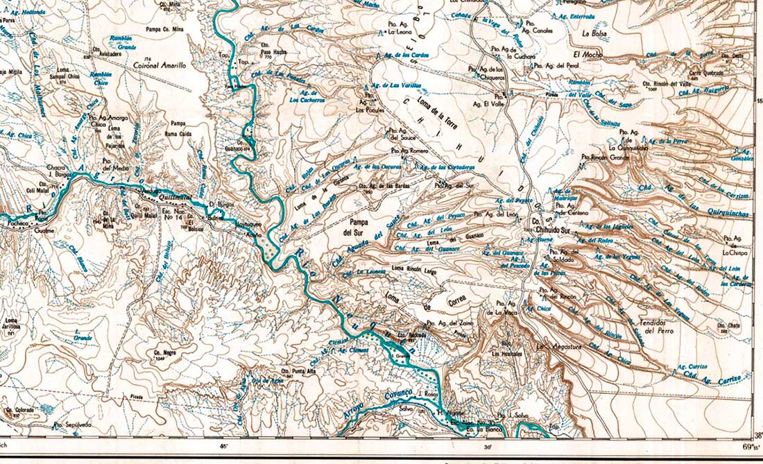Plano topográfico – Chihuidos Sur – 1965/66