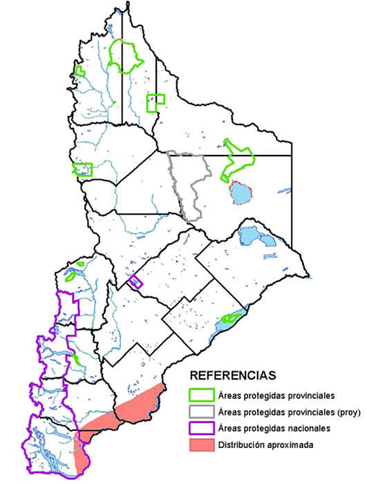 Distribución en Neuquén de la comadrejita patagónica.