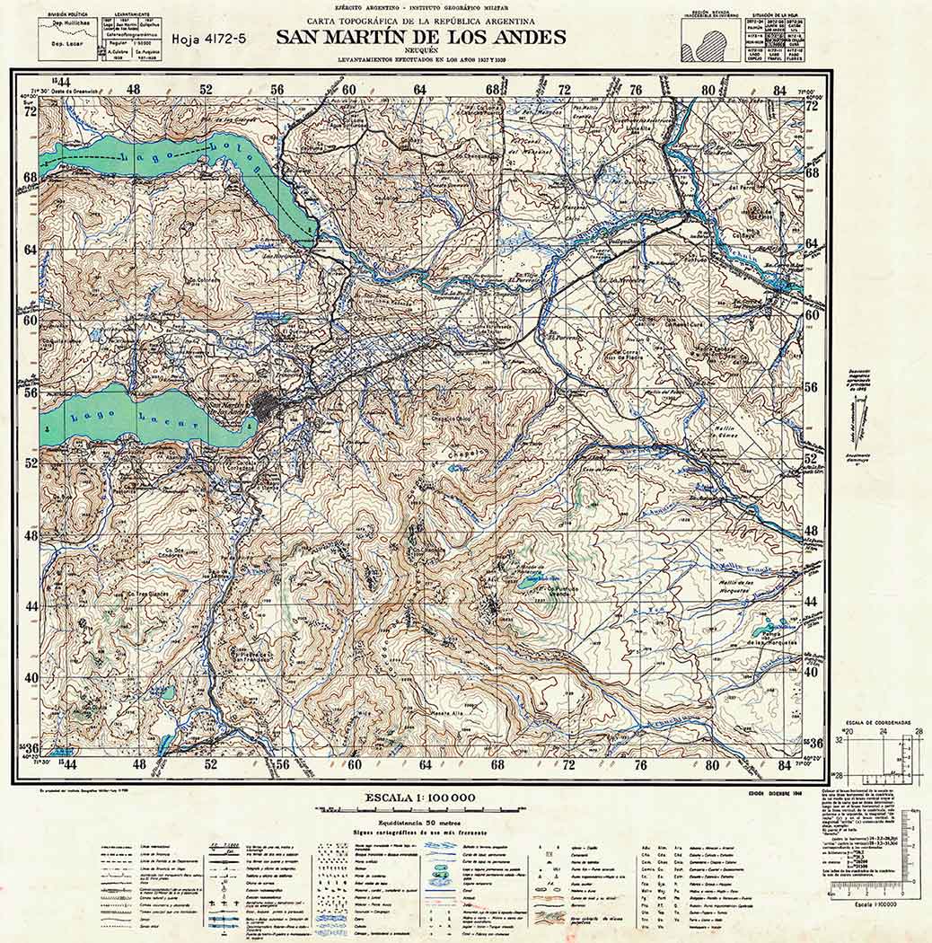 Plano topográfico – San Martín de los Andes – 1937-1939