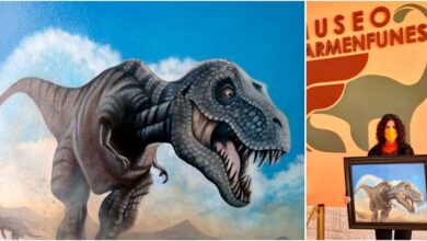 La impronta de un grande - Dinosaurio Terópodo - Obra de la artista plástica Lucía Del Valle Nieva.
