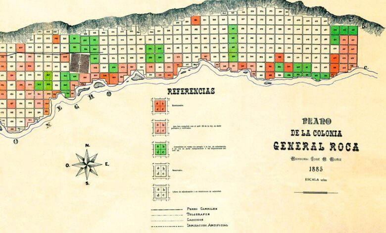 Plano de la Colonia General Roca – 1885 → Más Neuquén Plano de la Colonia General Roca – 1885