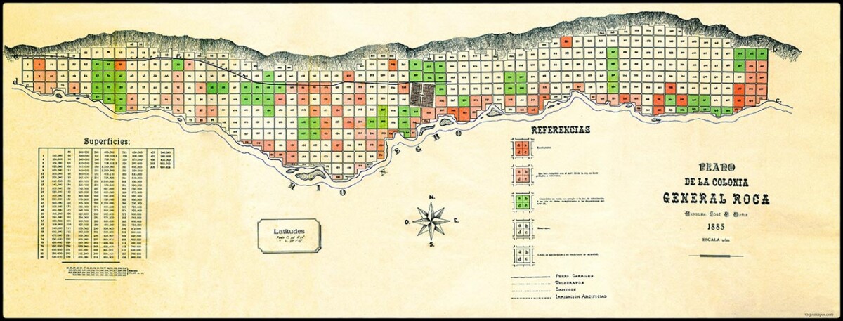 Plano de la Colonia General Roca – 1885
