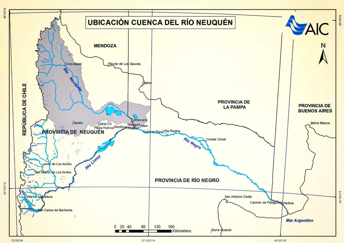 Ubicación de la cuenca del río Neuquén