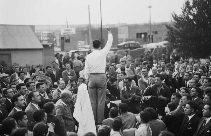 MPN - Movimiento Popular Neuquino - Discurso ante militantes y simpatizantes - Recreación con IA